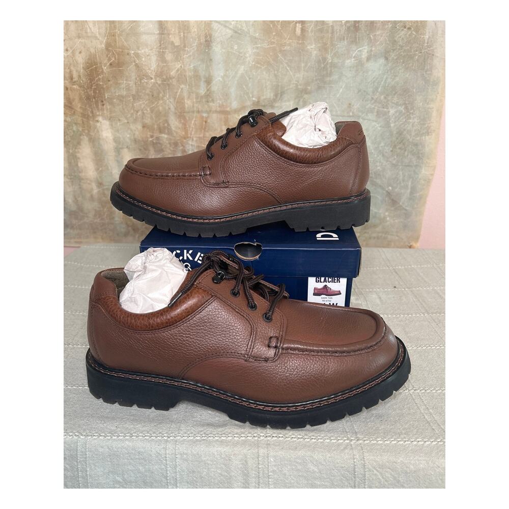 Dockers Glacier Men's Dark Tan Oxford Stain Defender Fusion Footbed Size 11 W
